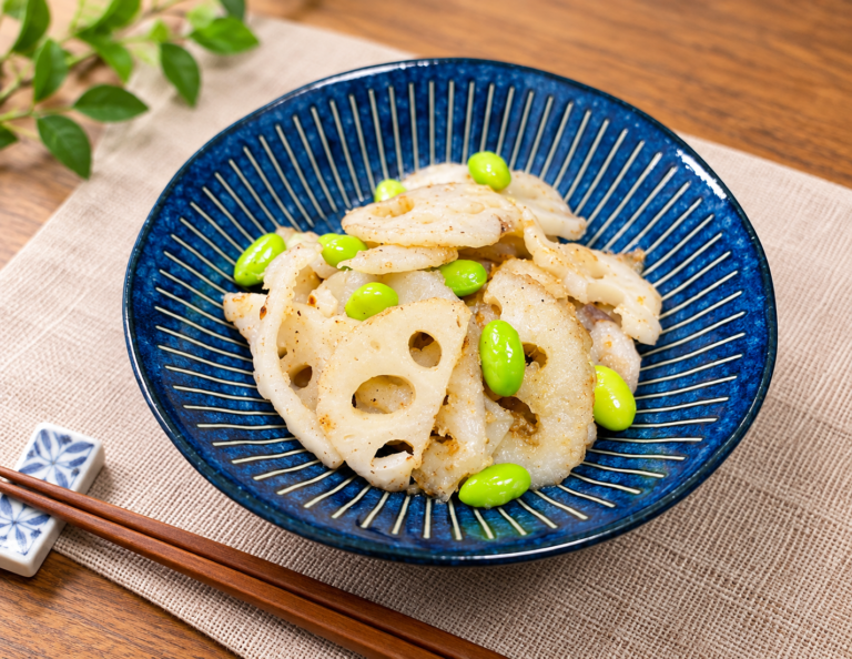 れんこんと枝豆炒め